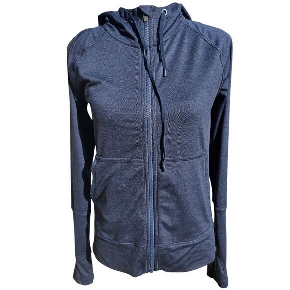 Athleta -921 Uptempo Hooded Jacket #486403 in Navy Women's XS - Picture 2 of 10